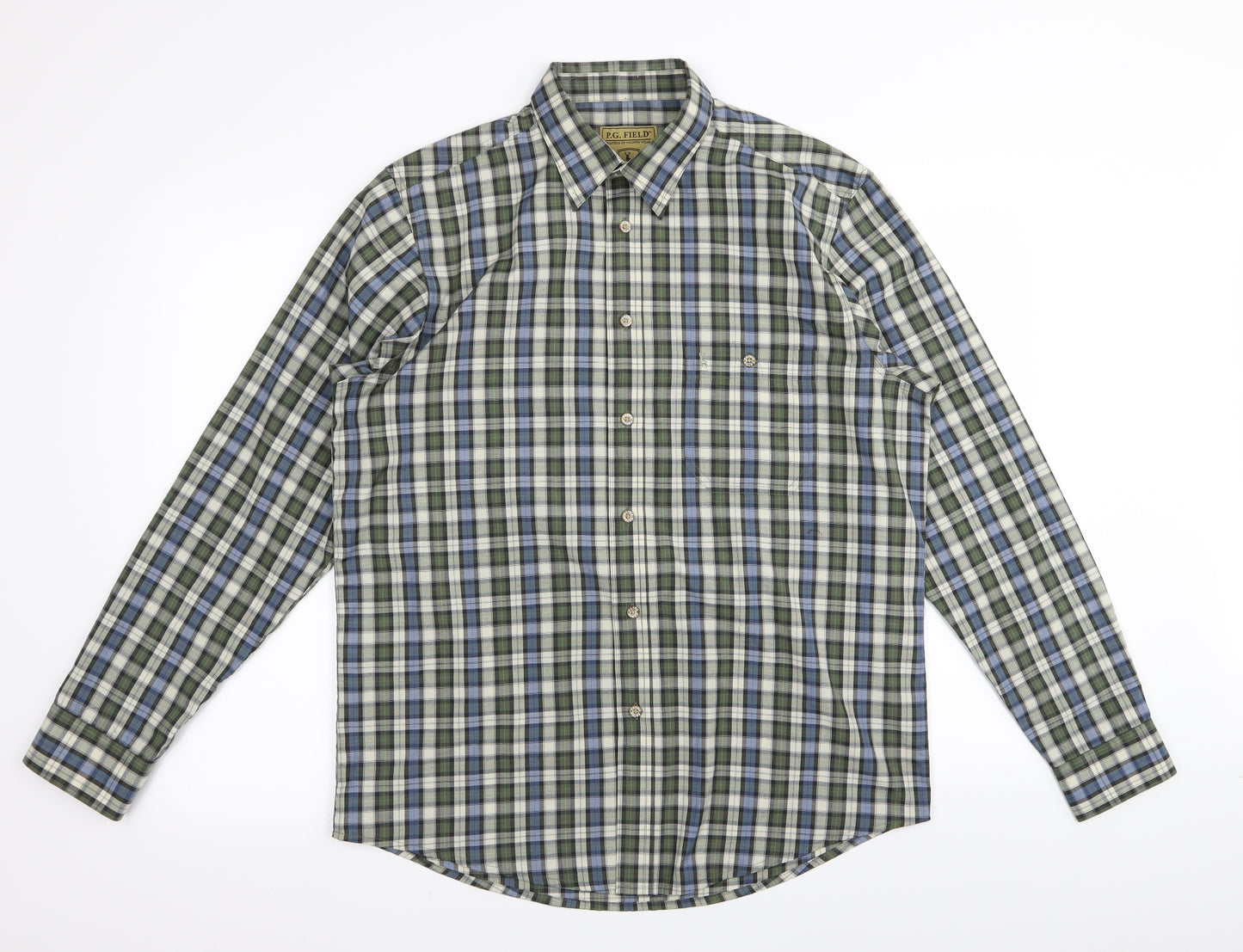 EWM Mens Multicoloured Check   Button-Up Size M