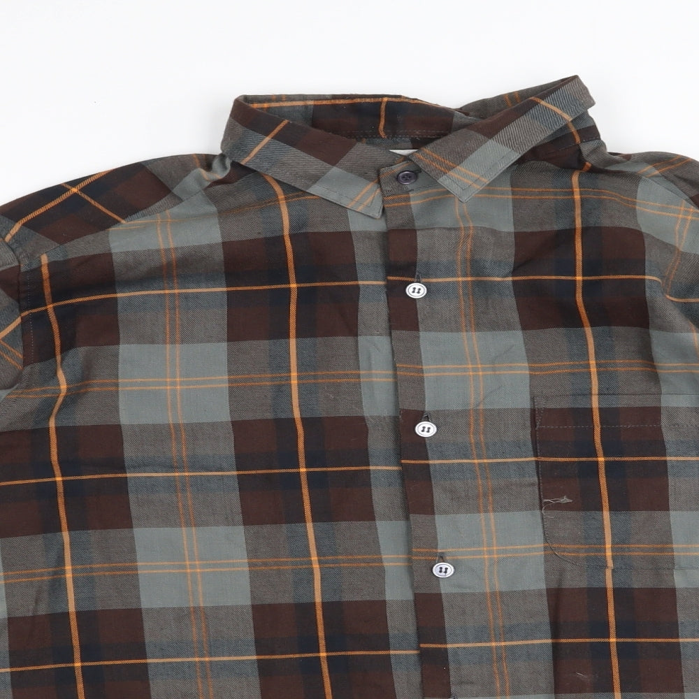 compulsive Mens Multicoloured Check   Button-Up Size L