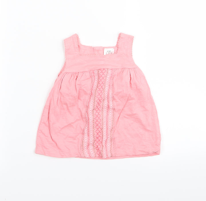 F&F Girls Pink Geometric  Fit & Flare  Size 3-6 Months