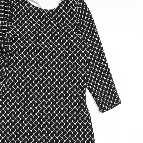 Dorothy Perkins Womens Black Argyle/Diamond  A-Line  Size 12