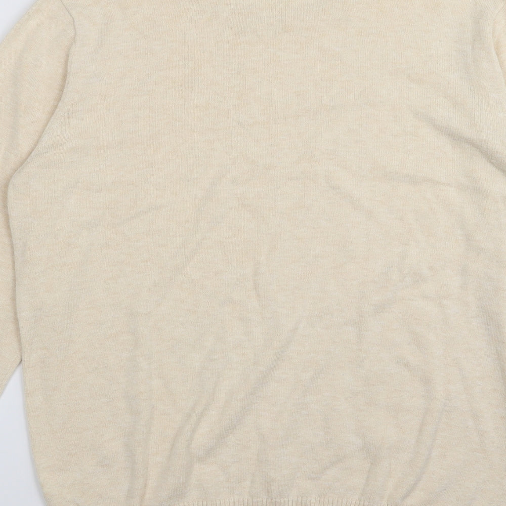 Easy Mens Beige   Pullover Jumper Size S