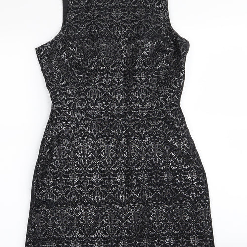 New Look Womens Black Geometric  A-Line  Size 8