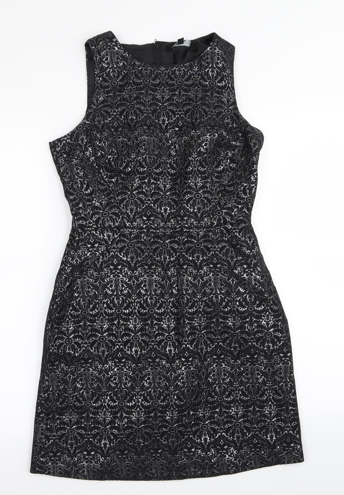 New Look Womens Black Geometric  A-Line  Size 8