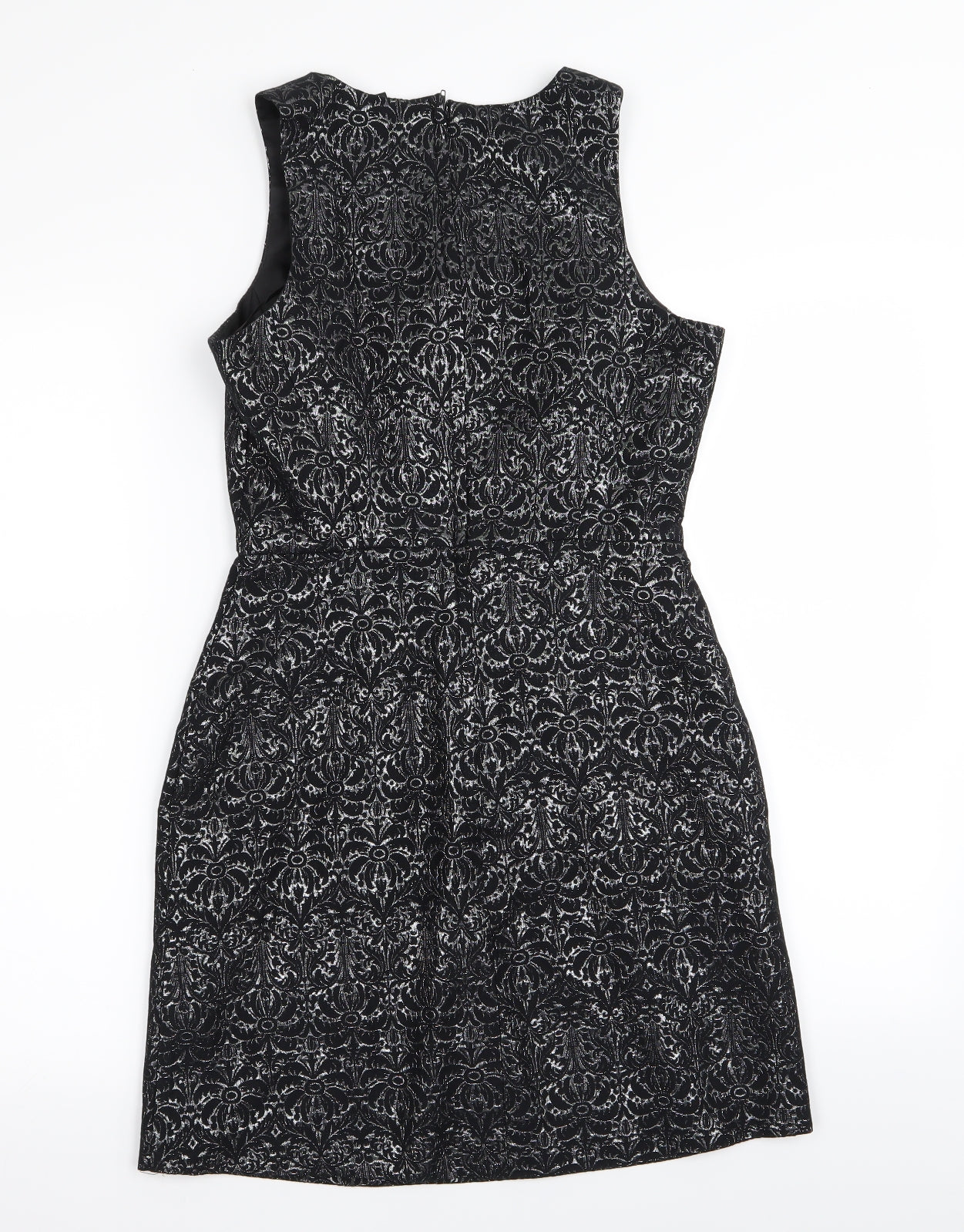 New Look Womens Black Geometric  A-Line  Size 8