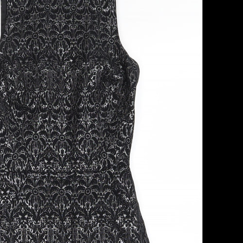 New Look Womens Black Geometric  A-Line  Size 8