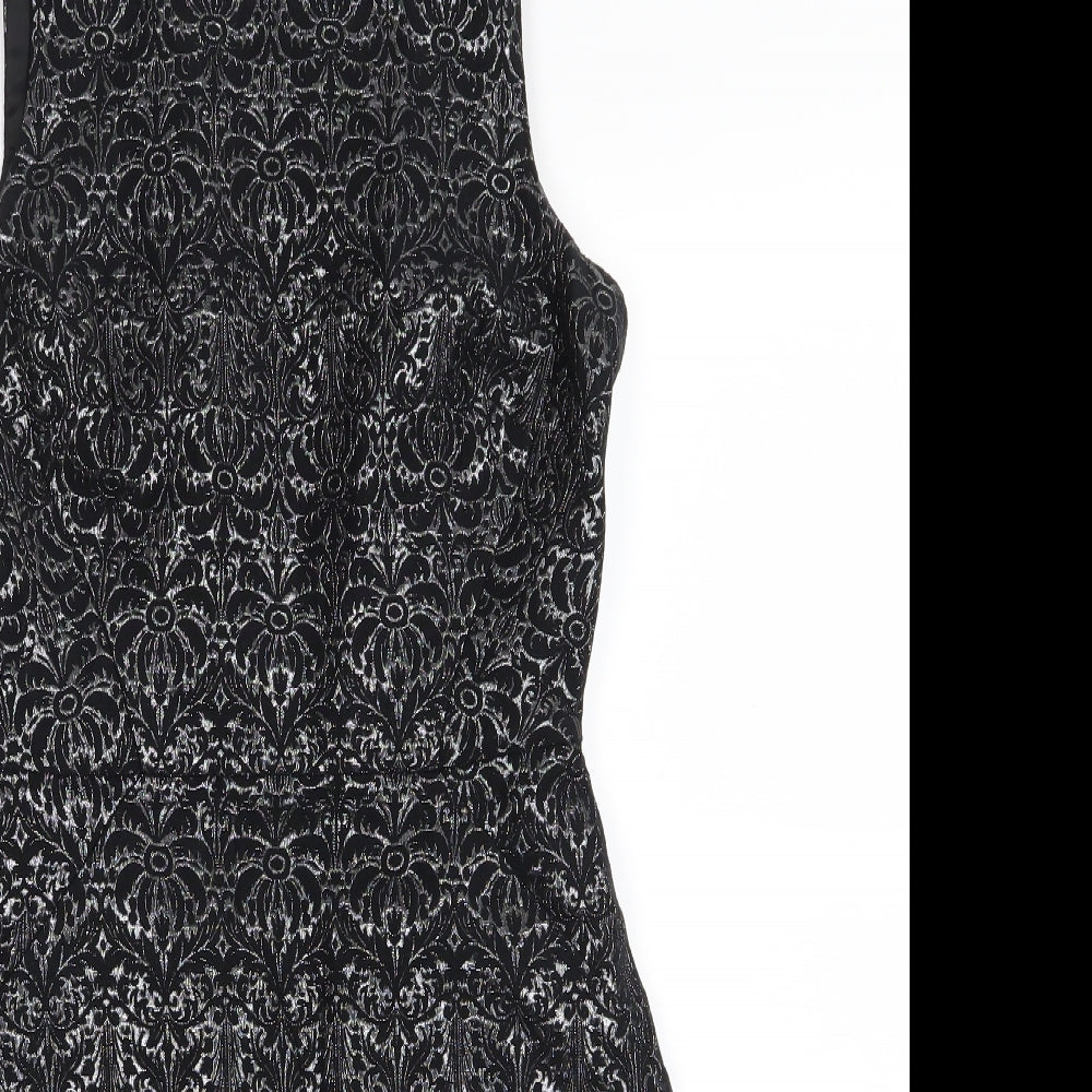 New Look Womens Black Geometric  A-Line  Size 8