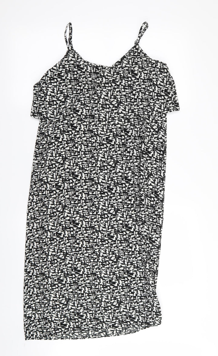 River Island Womens Black Geometric  A-Line  Size 8