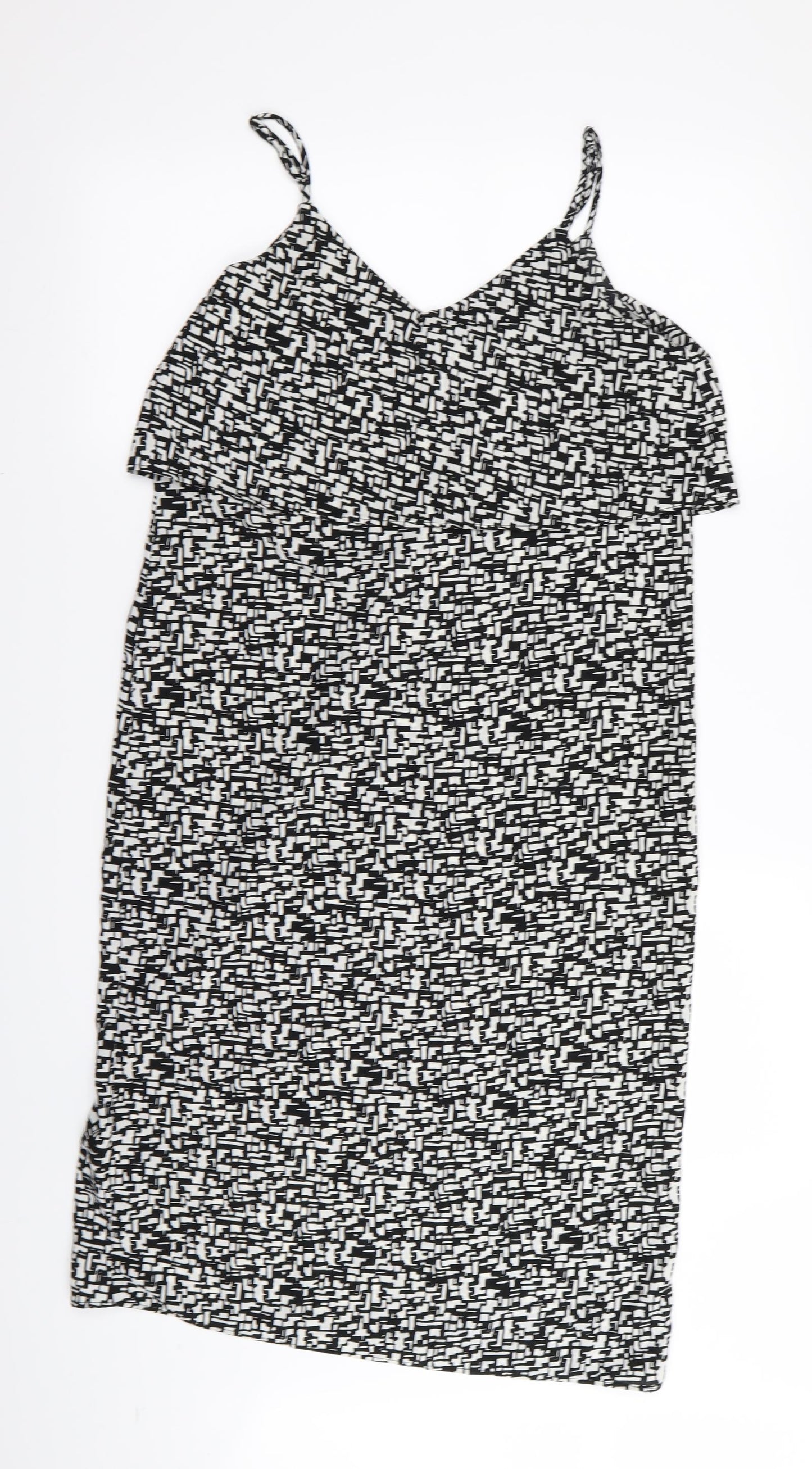 River Island Womens Black Geometric  A-Line  Size 8