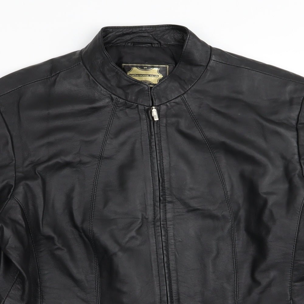 leather scene Womens Black   Jacket  Size 18