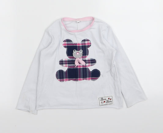 Front view of Preworn girls’ blue basic t-shirt, size 4-5, years