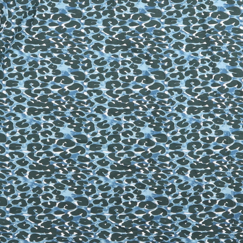 julipa Womens Blue Animal Print  Basic T-Shirt Size 16