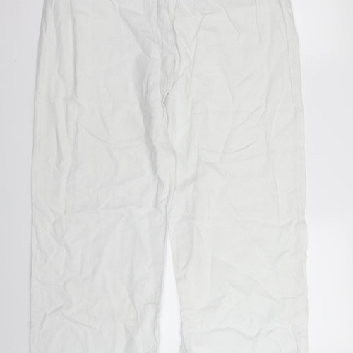 TU Womens White   Trousers  Size 14 L30 in - Stretch waistband