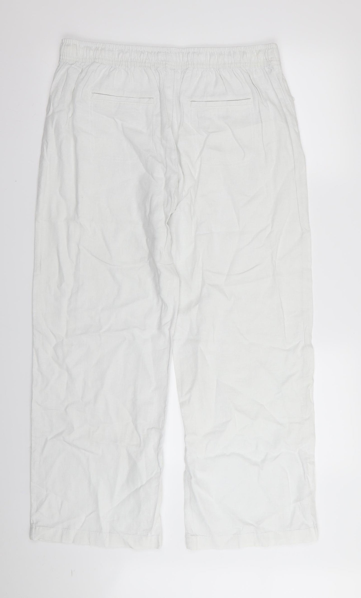 TU Womens White   Trousers  Size 14 L30 in - Stretch waistband