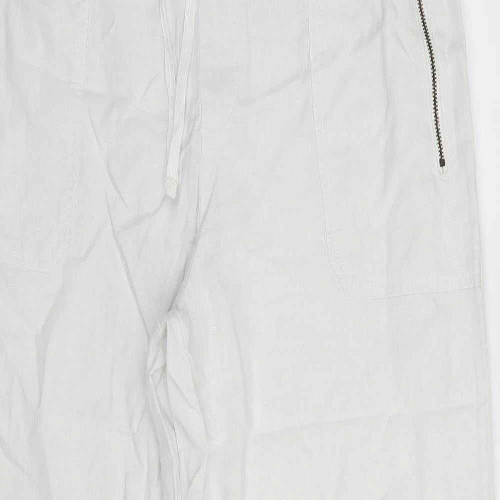 TU Womens White   Trousers  Size 14 L30 in - Stretch waistband