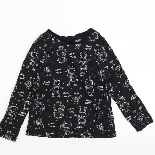 Asda George Boys Black   Basic T-Shirt Size 2-3 Years