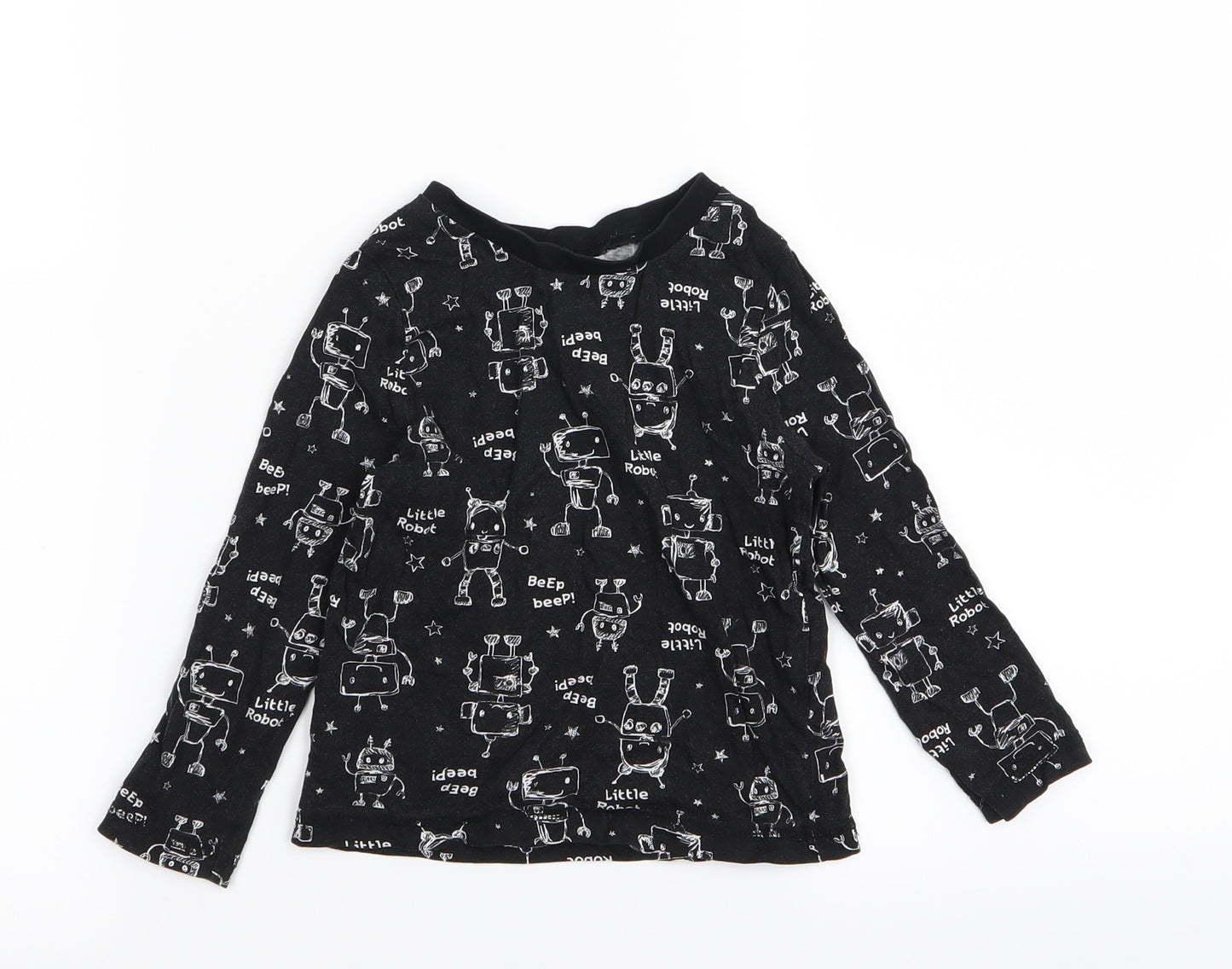 Asda George Boys Black   Basic T-Shirt Size 2-3 Years