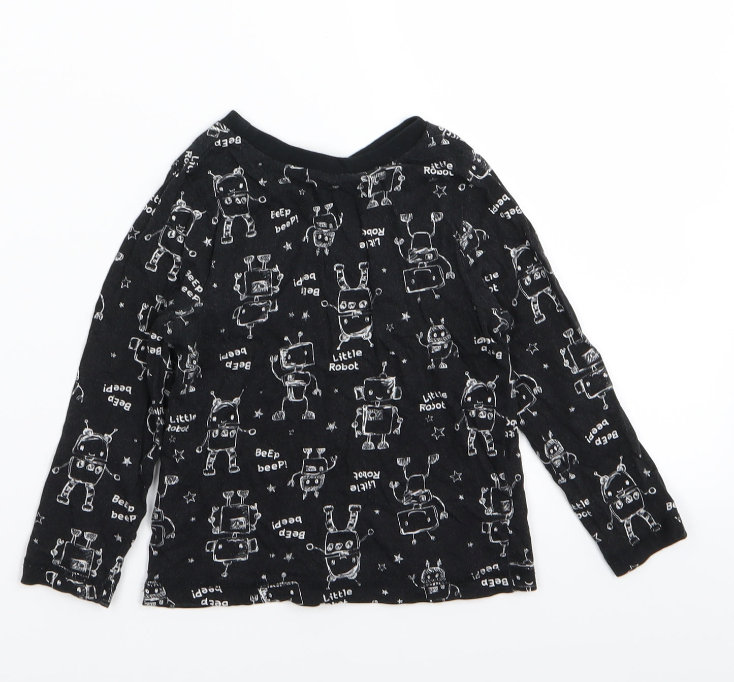 Asda George Boys Black   Basic T-Shirt Size 2-3 Years