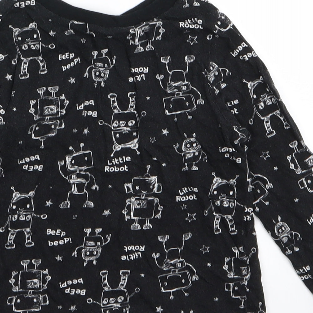 Asda George Boys Black   Basic T-Shirt Size 2-3 Years