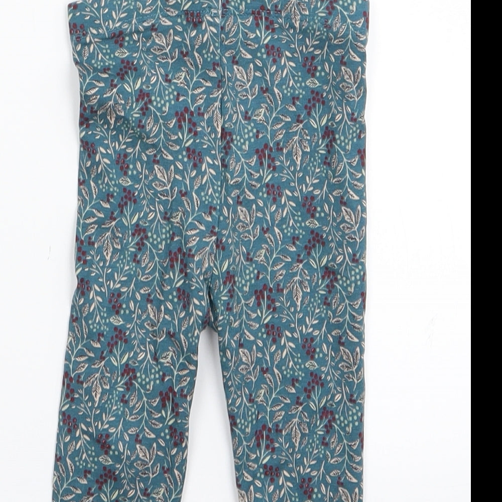 TU Girls Green Floral  Capri Leggings Size 3-6 Months  - LEGGINGS