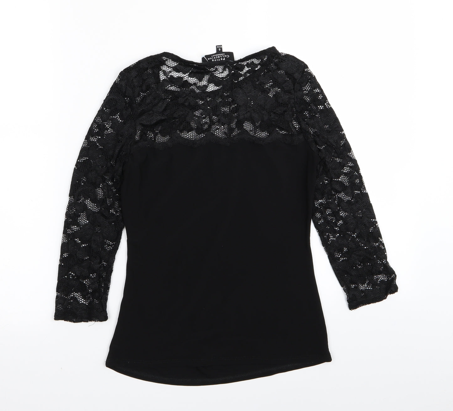 Debenhams Womens Black Floral  Basic T-Shirt Size 6