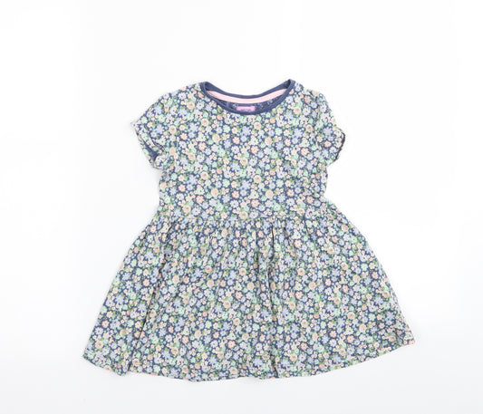 Front view of F&F girls’ multicoloured floral fit & flare, size 2-3, years