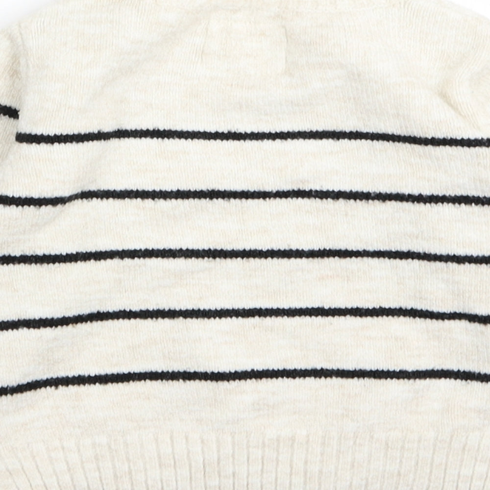 F&F Girls Beige Striped  Pullover Jumper Size 3-4 Years
