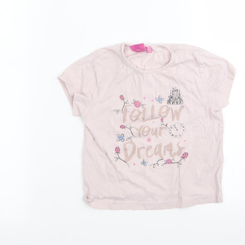Disney Girls Purple Floral  Basic T-Shirt Size 2-3 Years