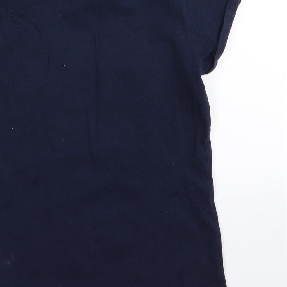 H&M Girls Blue   Basic T-Shirt Size 5-6 Years  - sequin