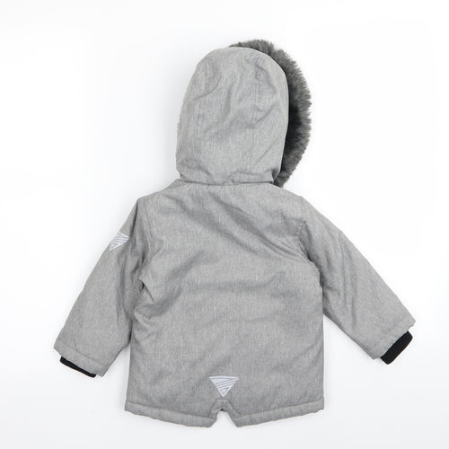 Primark Boys Grey   Parka Coat Size 12-18 Months