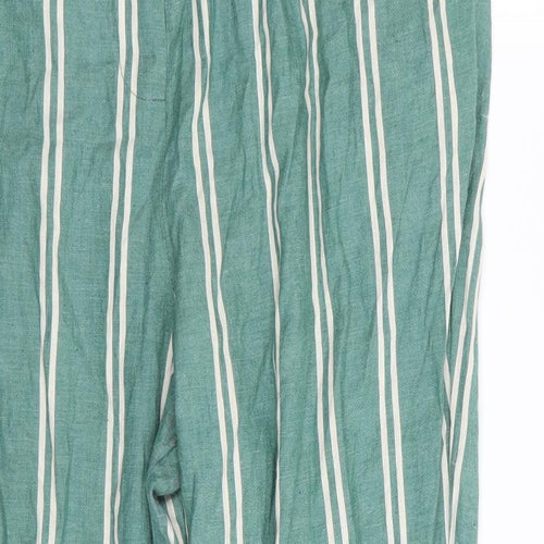 Primark Womens Green Striped  Trousers  Size 12 L27 in