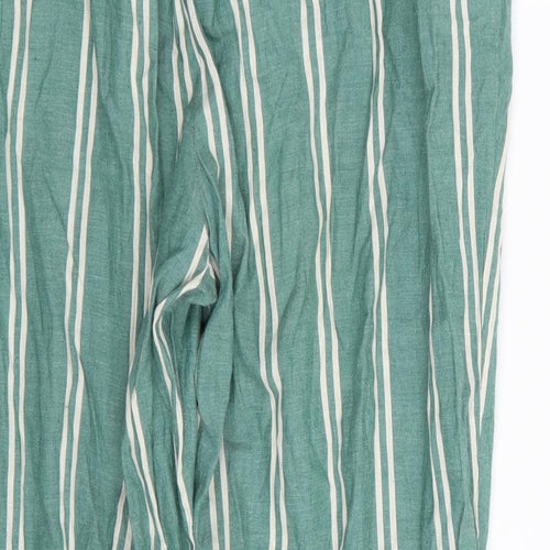 Primark Womens Green Striped  Trousers  Size 12 L27 in