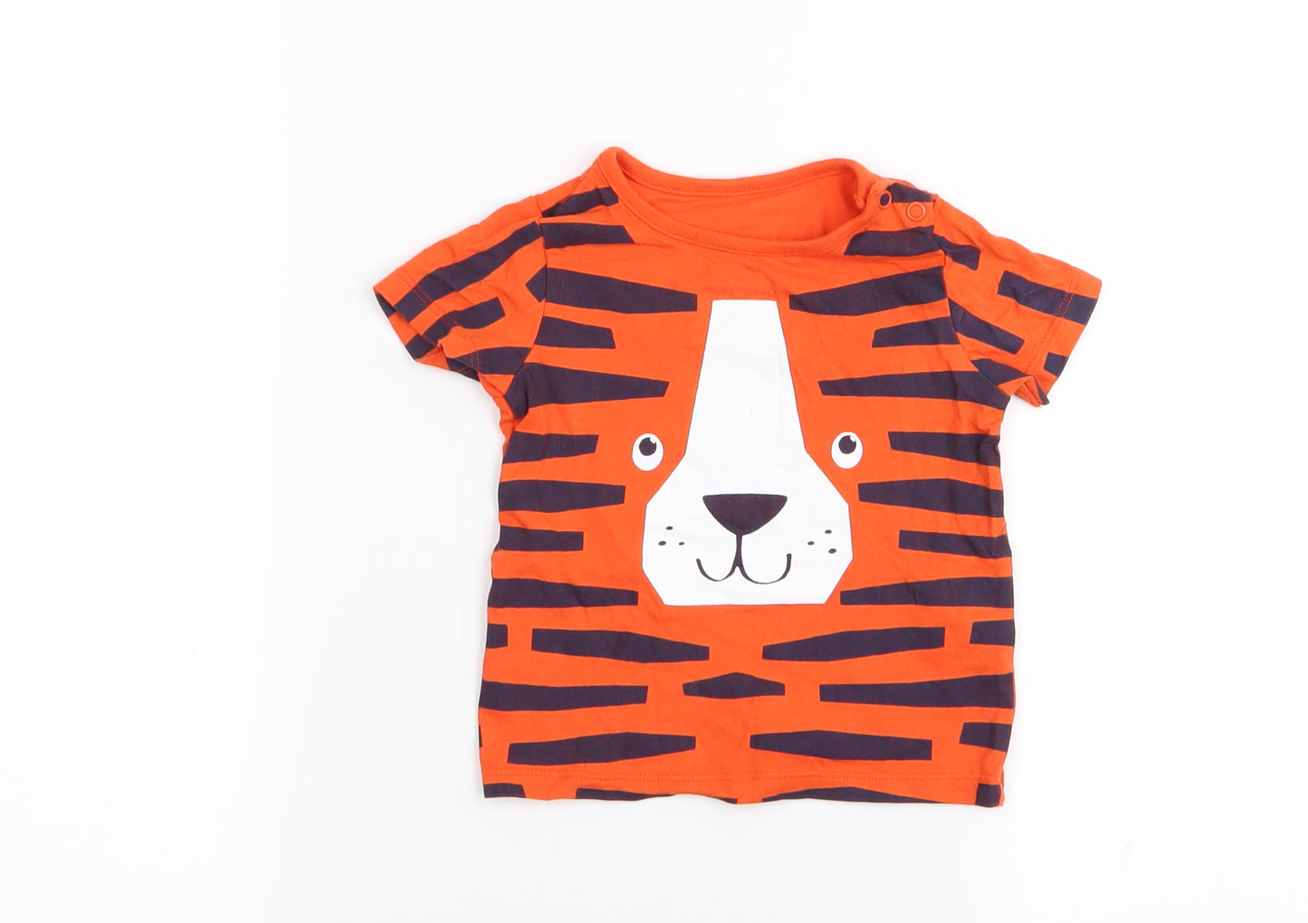 F&F Boys Orange Animal Print  Basic T-Shirt Size 6-9 Months