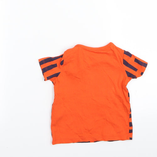 F&F Boys Orange Animal Print  Basic T-Shirt Size 6-9 Months