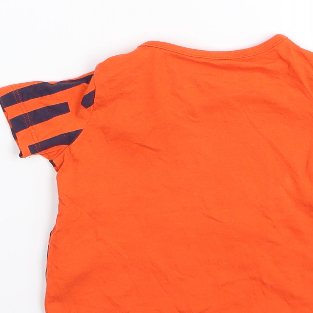 F&F Boys Orange Animal Print  Basic T-Shirt Size 6-9 Months