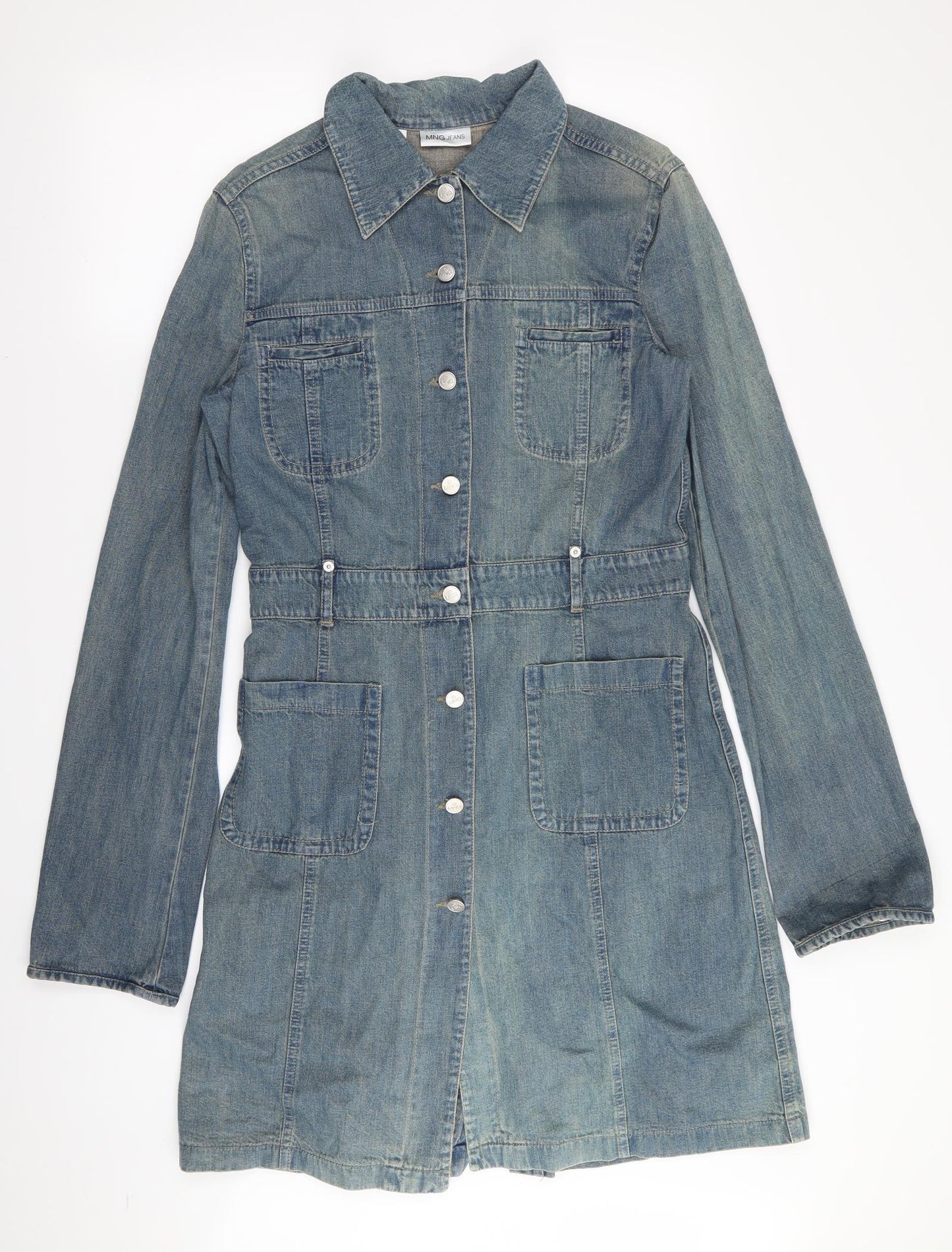 MNG Jeans Womens Blue  Denim A-Line  Size 14