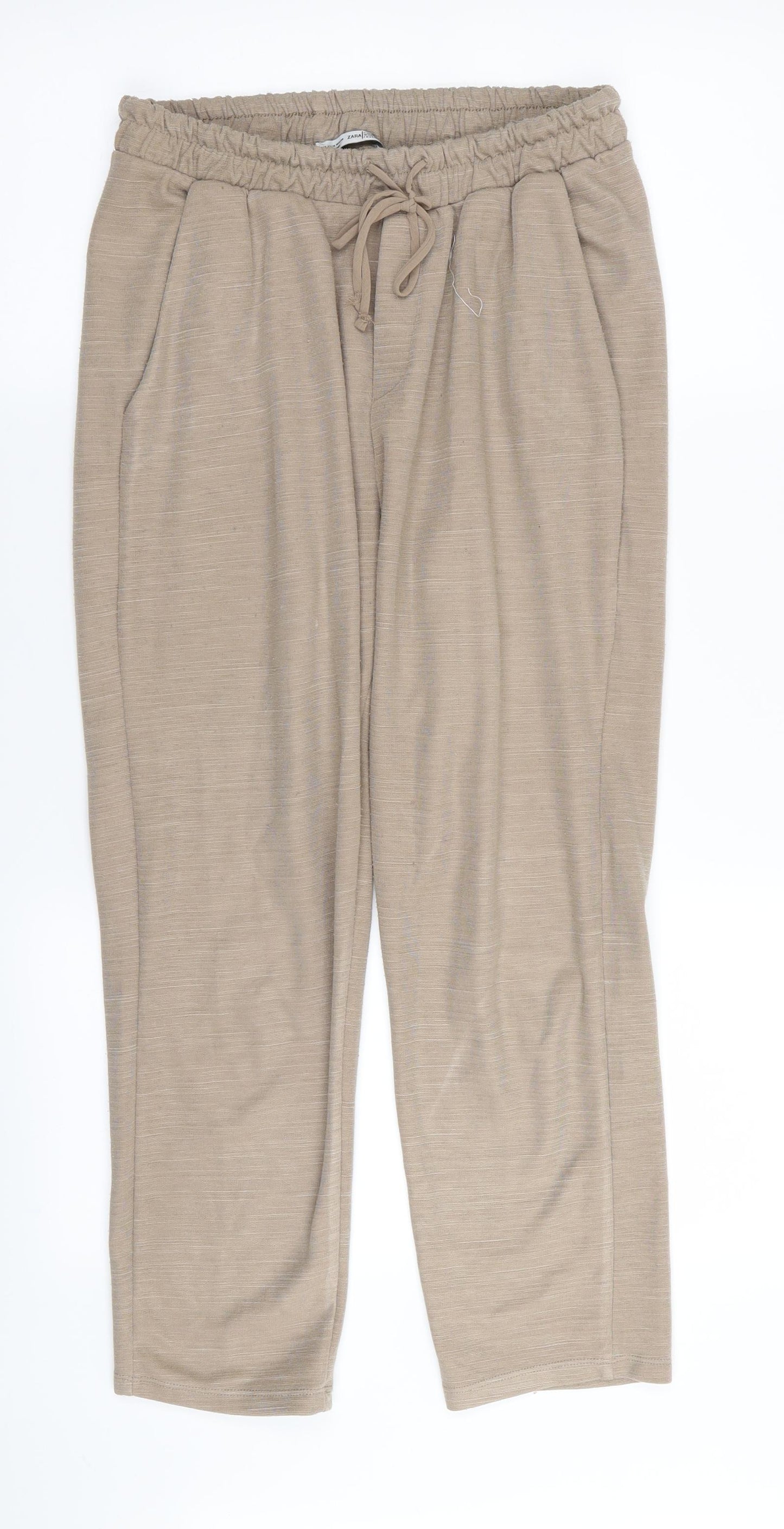 Zara Womens Brown   Jogger Trousers Size 12 L24 in - Stretch waistband