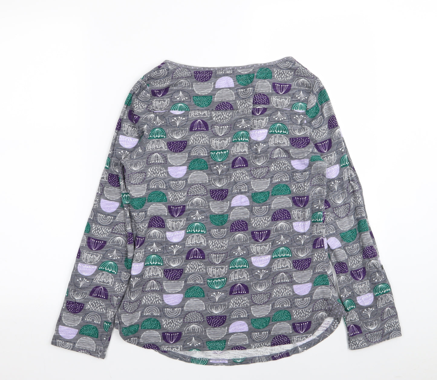 mantaray Womens Grey Floral  Basic T-Shirt Size 12