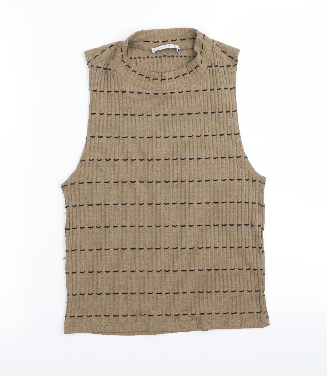 Zara Womens Brown Striped  Basic Tank Size 12