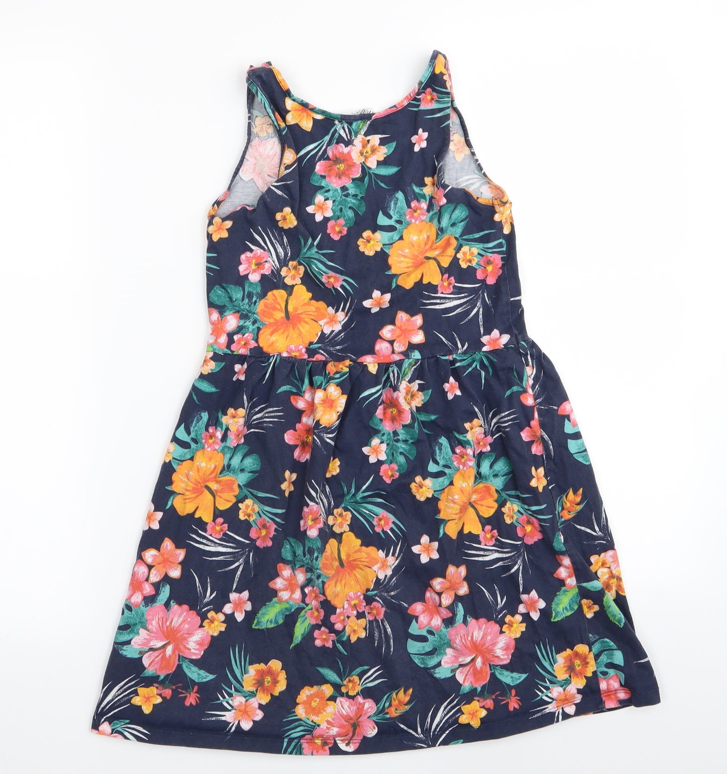 H&M Girls Blue Floral  Fit & Flare  Size 8-9 Years
