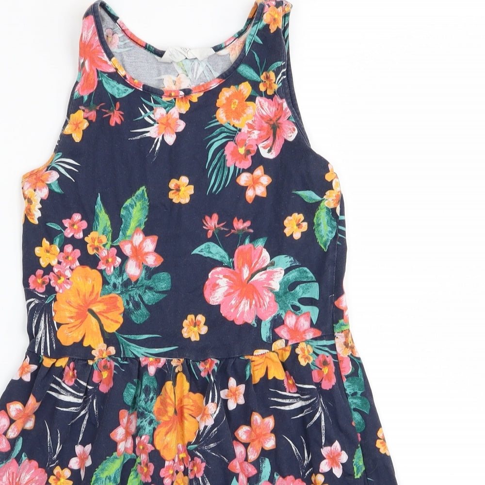 H&M Girls Blue Floral  Fit & Flare  Size 8-9 Years