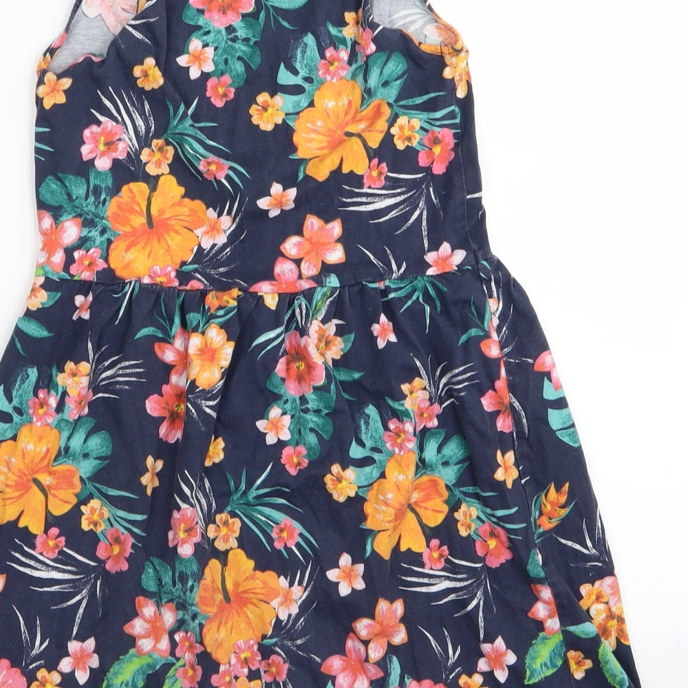 H&M Girls Blue Floral  Fit & Flare  Size 8-9 Years