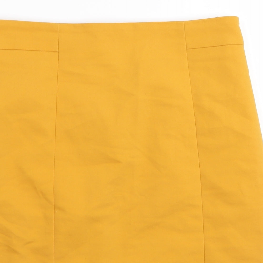 H&M Womens Yellow   A-Line Skirt Size 10