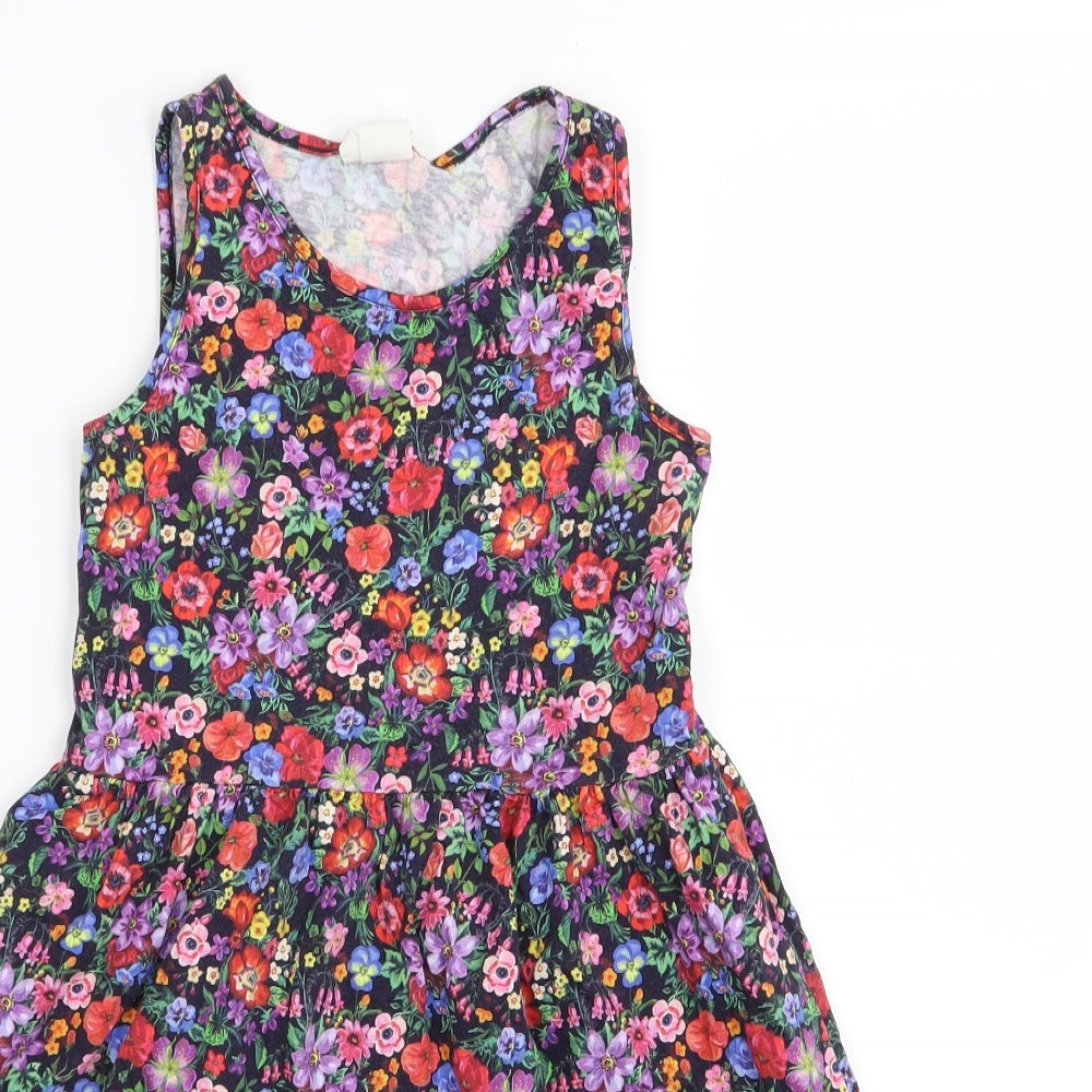 H&M Girls Multicoloured Floral  Fit & Flare  Size 9-10 Years