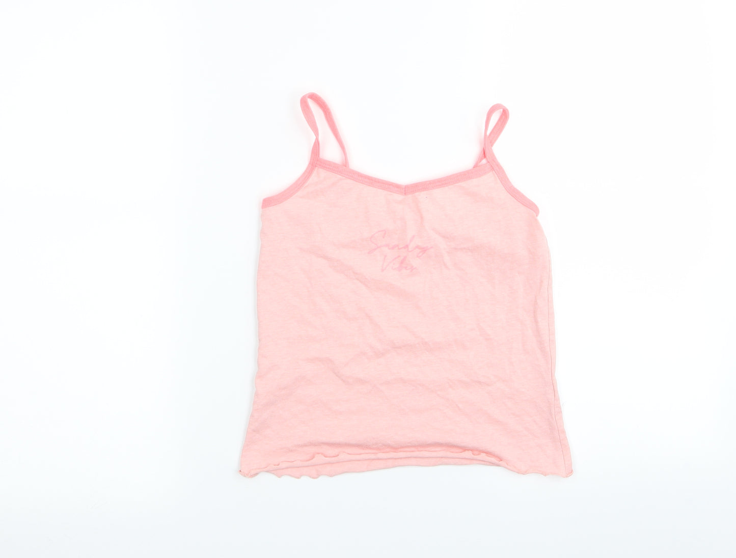 Asda George Girls Pink Solid  Top Pyjama Top Size 8-9 Years
