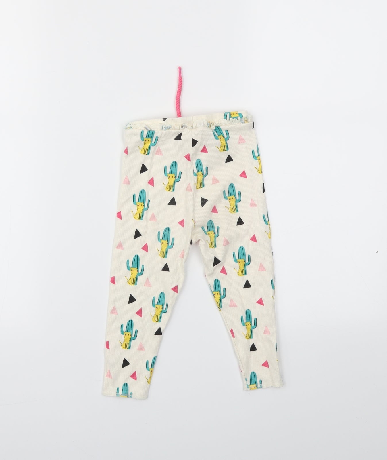 mini club  Girls Ivory Animal Print  Capri Trousers Size 12-18 Months