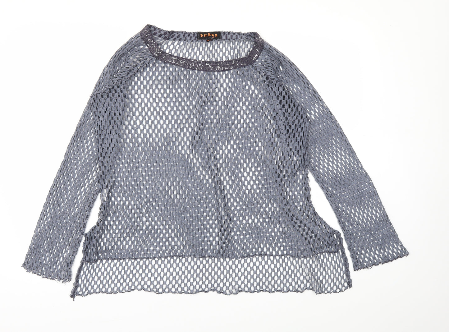 amaya Womens Blue   Basic T-Shirt Size M