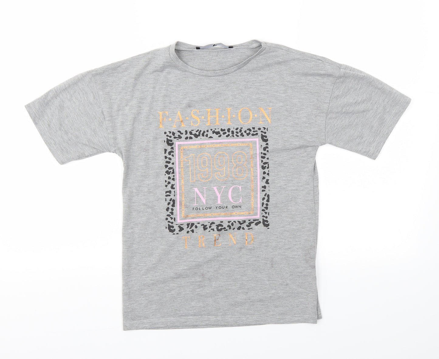 Very Girls Grey   Basic T-Shirt Size 9 Years