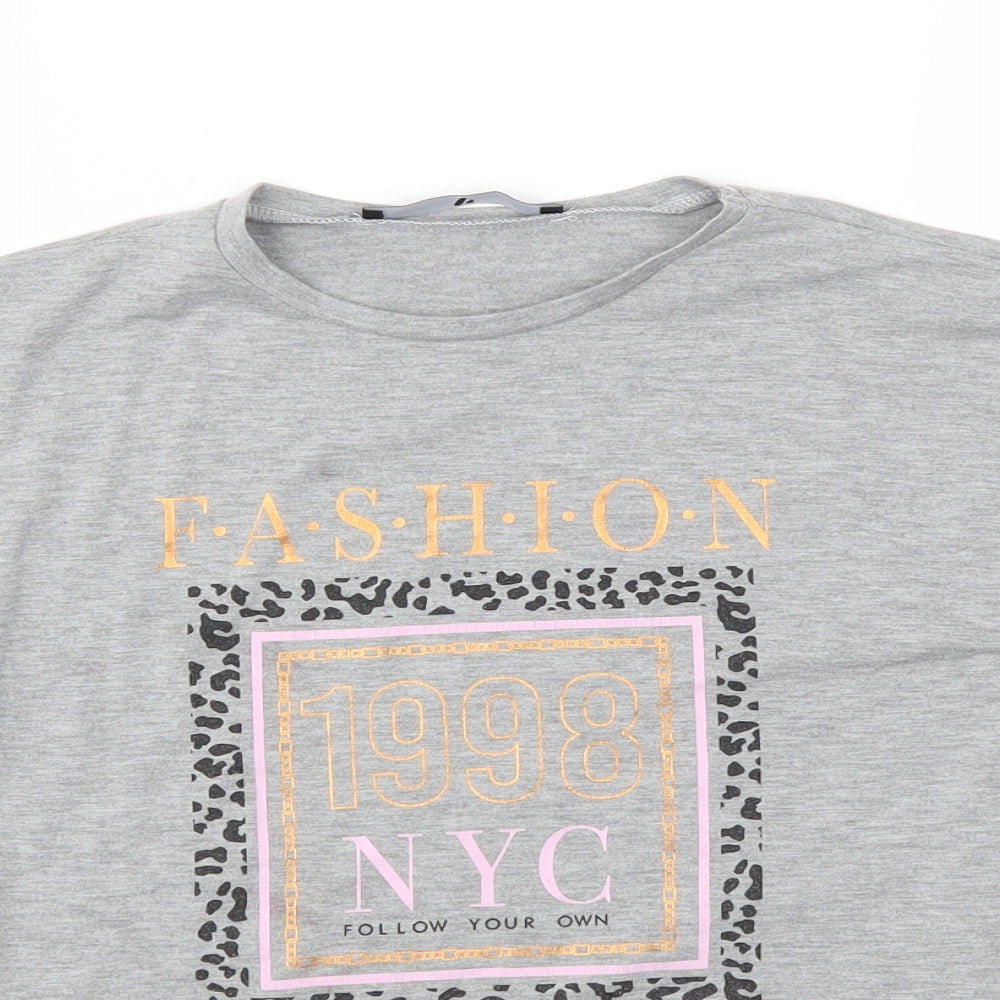 Very Girls Grey   Basic T-Shirt Size 9 Years