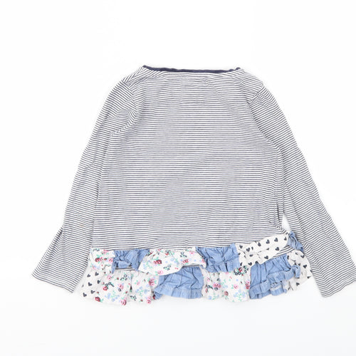 TU Girls Blue Striped  Basic T-Shirt Size 4-5 Years