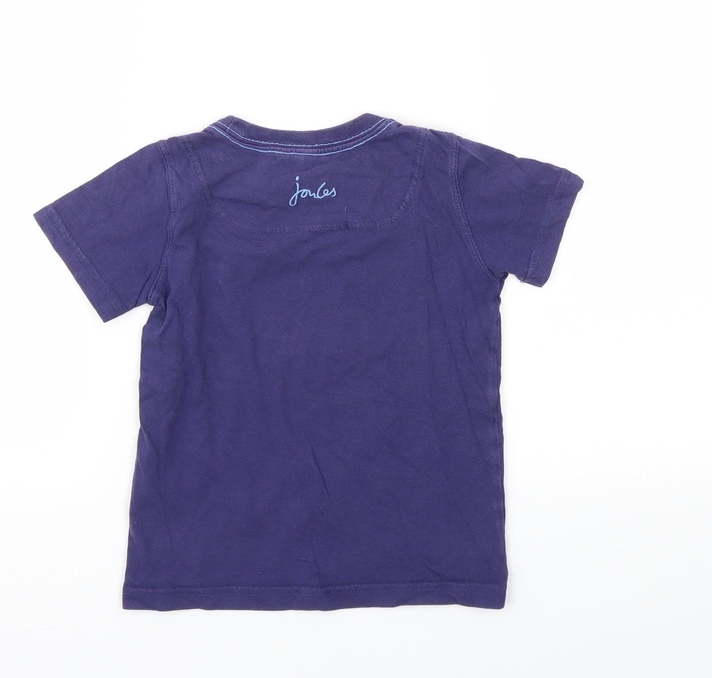 Joules Boys Blue Animal Print  Basic T-Shirt Size 3-4 Years